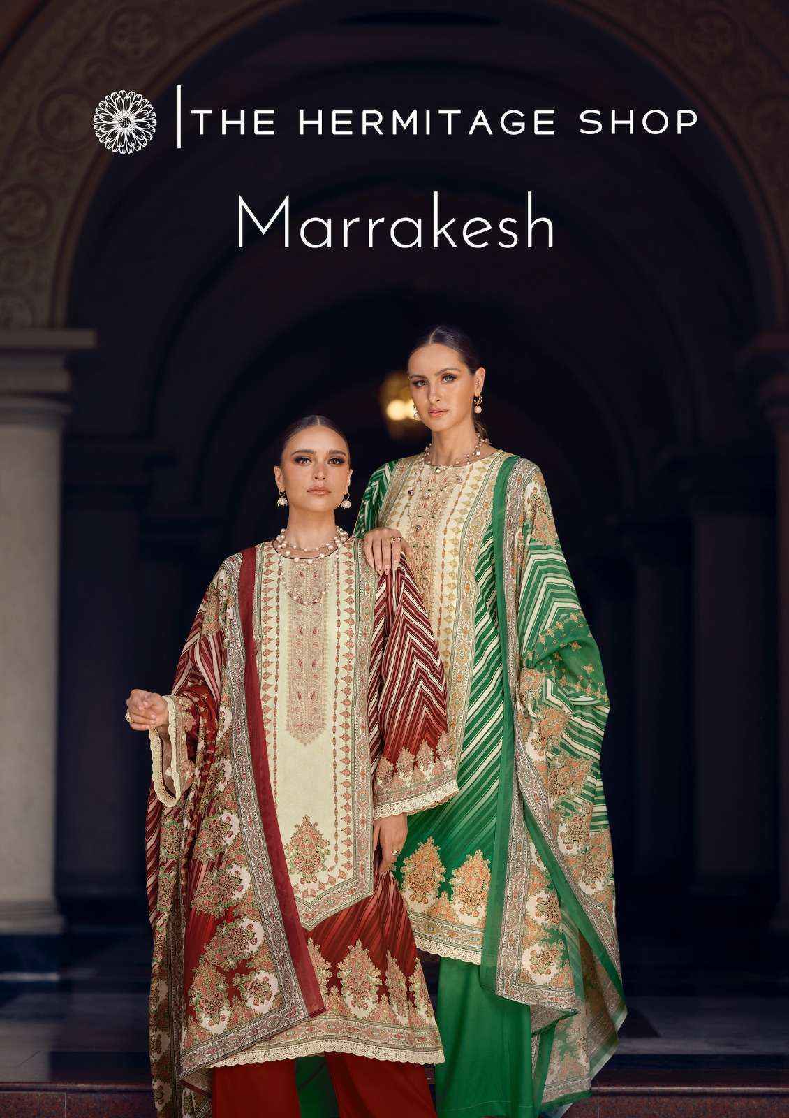 The Hermitage Shop Marrakesh Jam Satin Salwar Kameez Wholesale Rate ( 6 Pcs Catalog )
