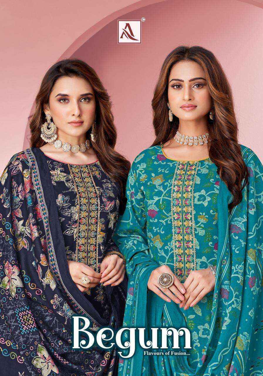 Alok Begum Viscose Rayon Salwar Kameez Wholesale Rate ( 6 Pcs Catalog )