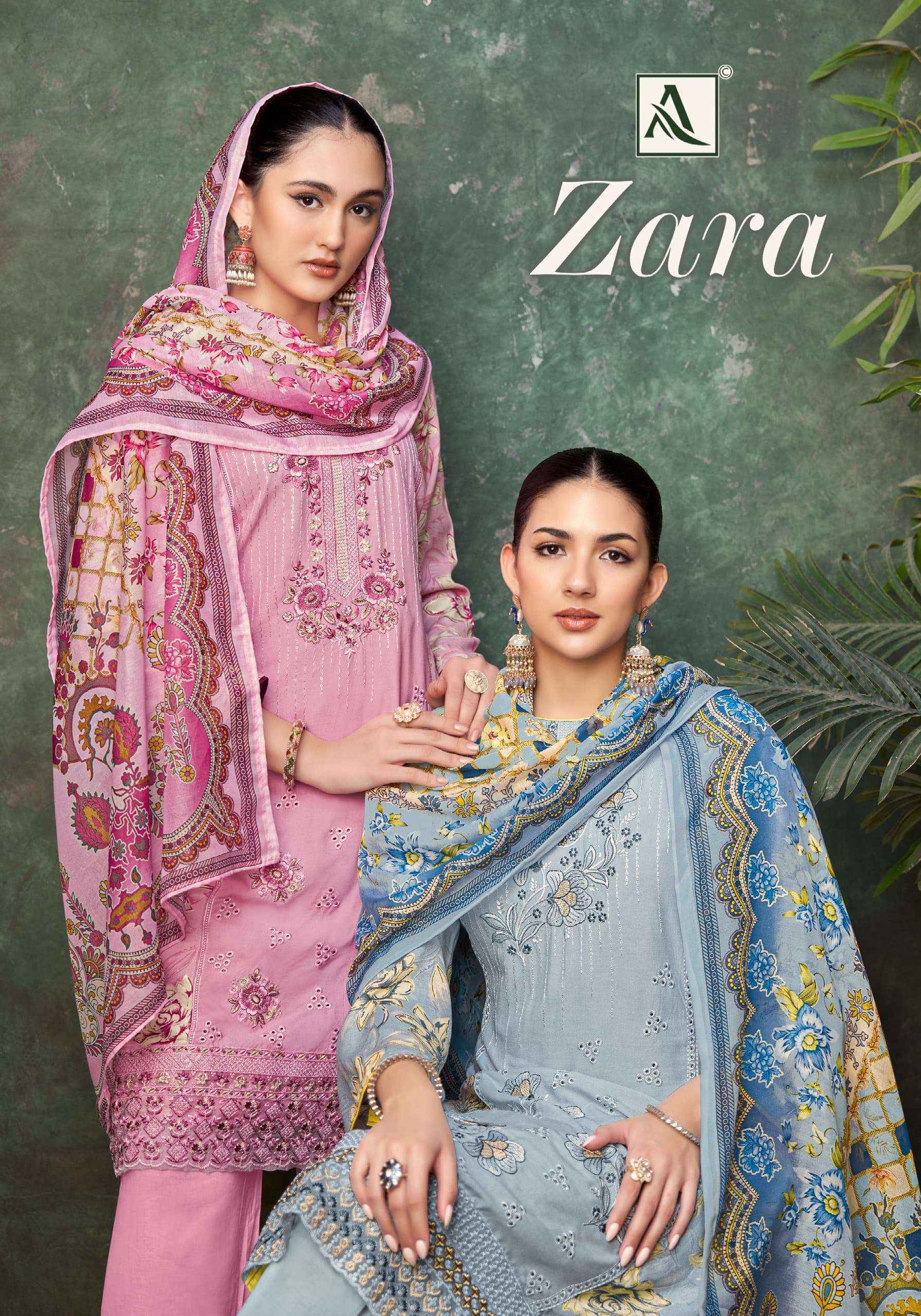 Alok Suit Zara Viscose Dress Material Wholesale Textile Market (  4 pcs Catalogue )