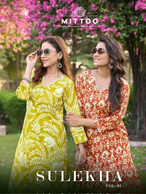 Mittoo Sulekha Vol 2 Rayon Kurti With Bottom New Catalog ( 6 pcs Catalogue