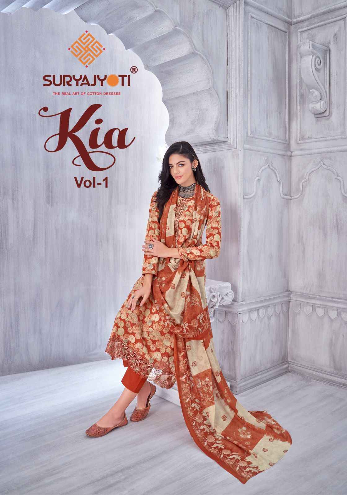 Suryajyoti Kia Vol 1 Lawn Cotton Dress Material Wholesale Bazaar ( 8 pcs Catalogue