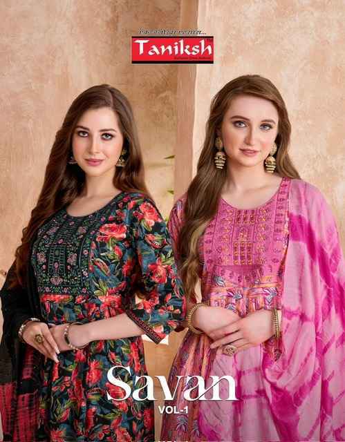 Taniksh Savan Vol 1 Viscouse Kurti Combo Wholesale Rate ( 8 Pcs Catalog )