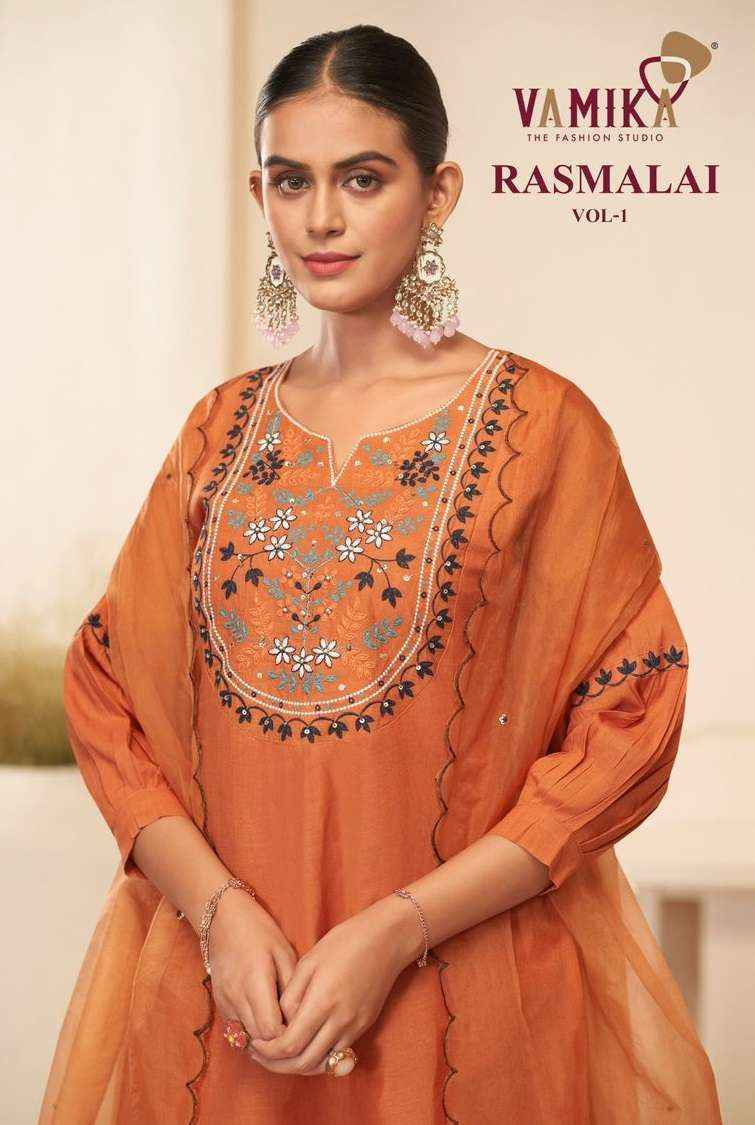 Vamika Rasmalai Vol 1 Wholesale Readymade Cambric Suits ( 4 pcs Catalogue