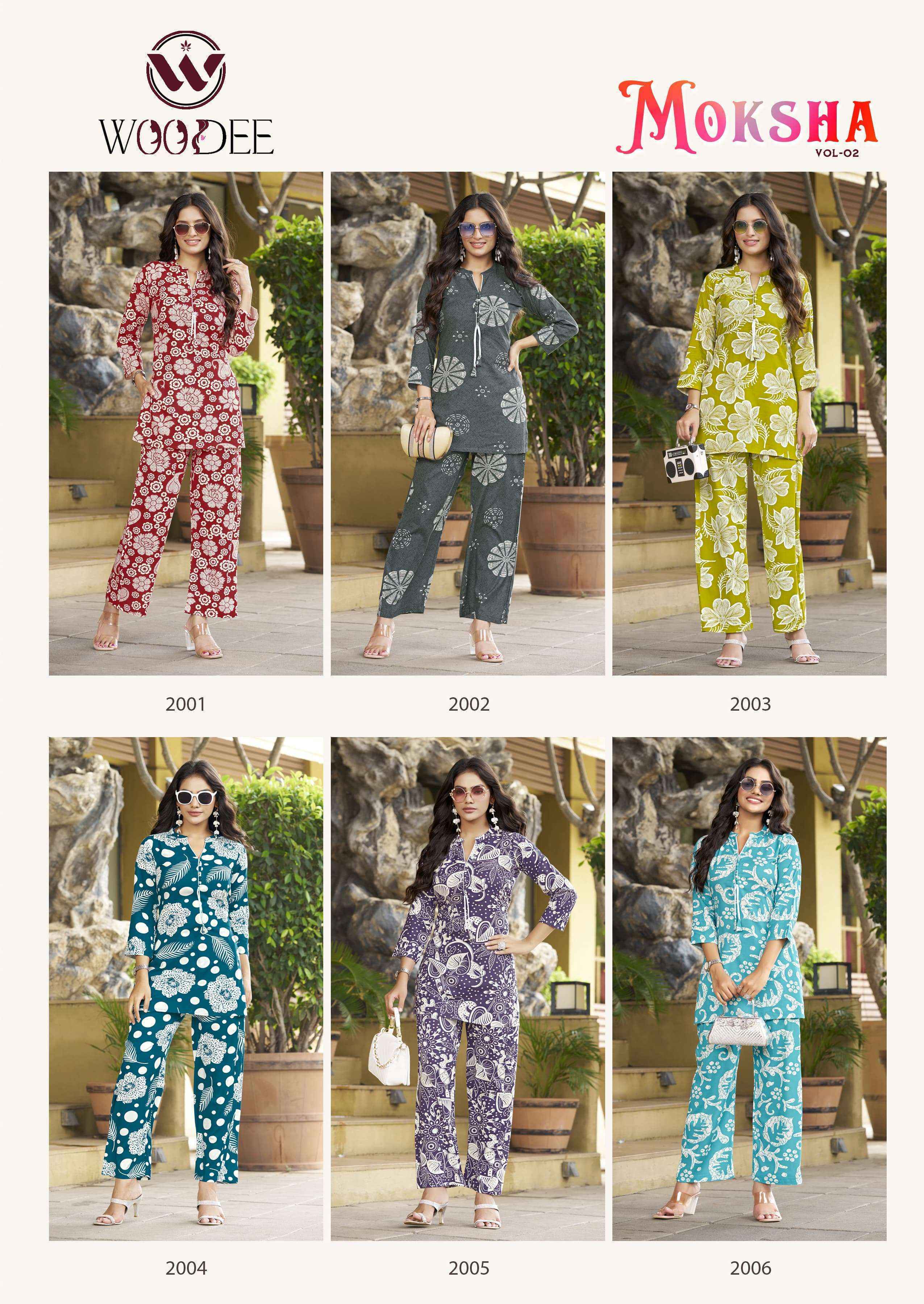 Woodee Moksha Vol 2 Rayon Co-Ord Set Wholesale Rate ( 6 Pcs Catalog )
