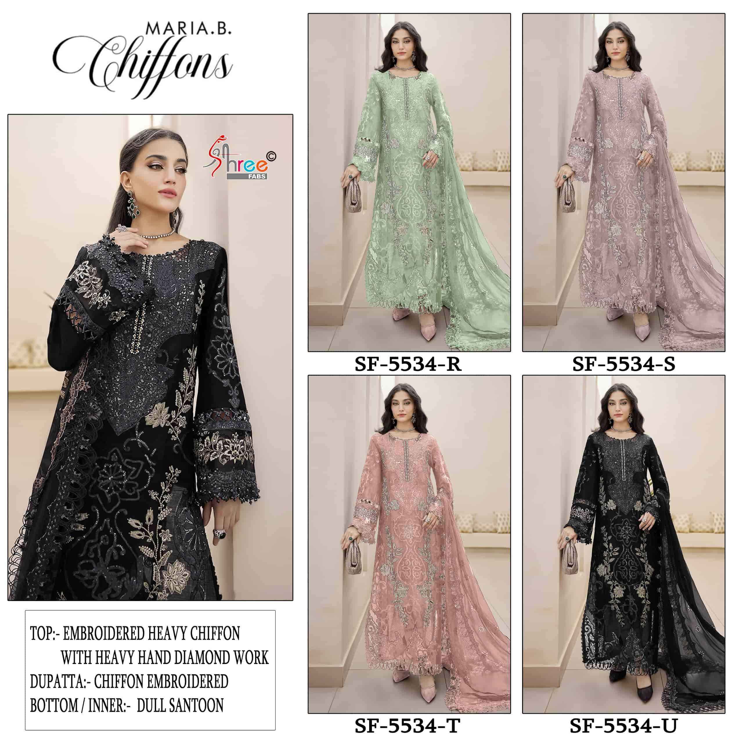 Maya Rstu Shree Fabs Sf 5534 Rstu Heavy chiffon with embroidery Pakistani Suits