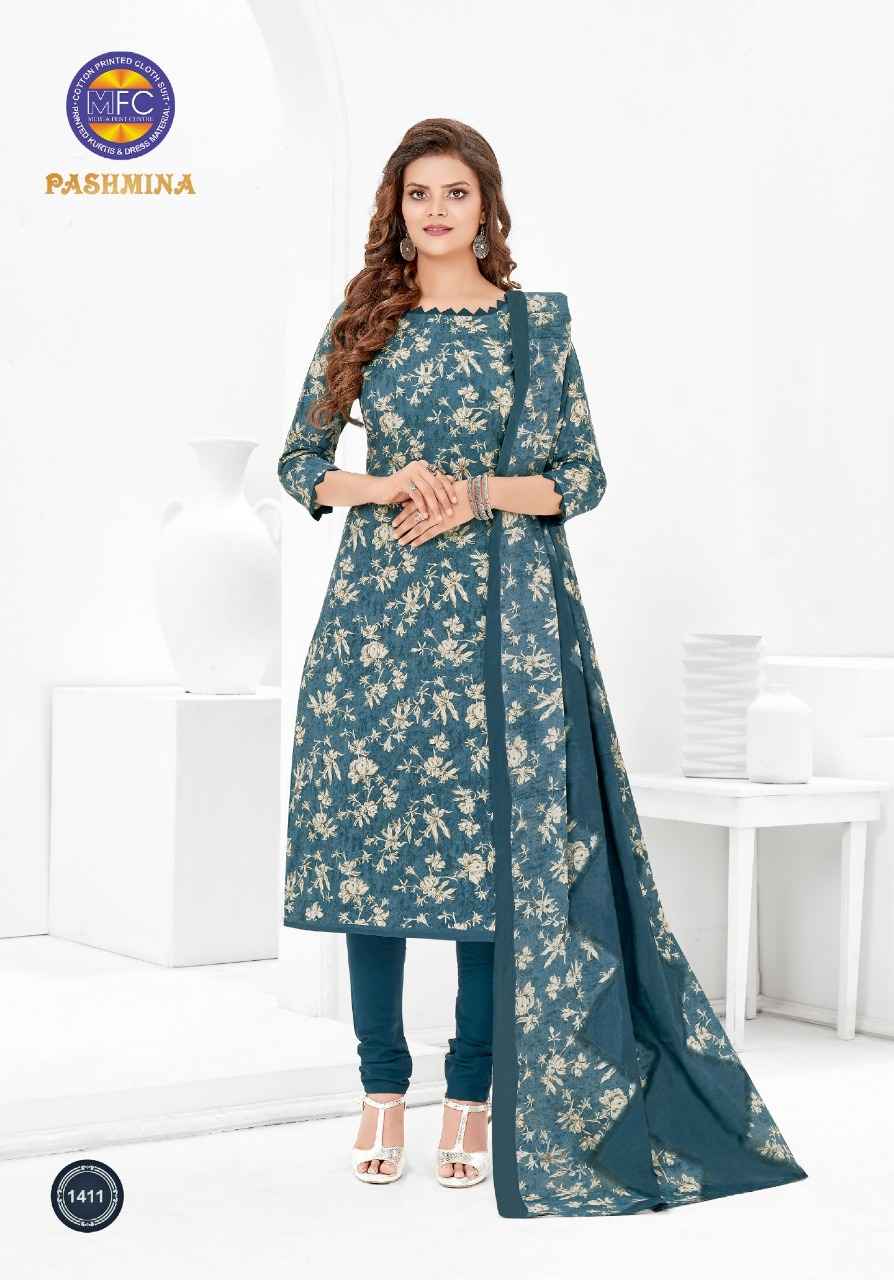 MFC PASHMINA VOL 14 COTTON PRINTED DESIGNER SUITS WHOLESALER SURAT