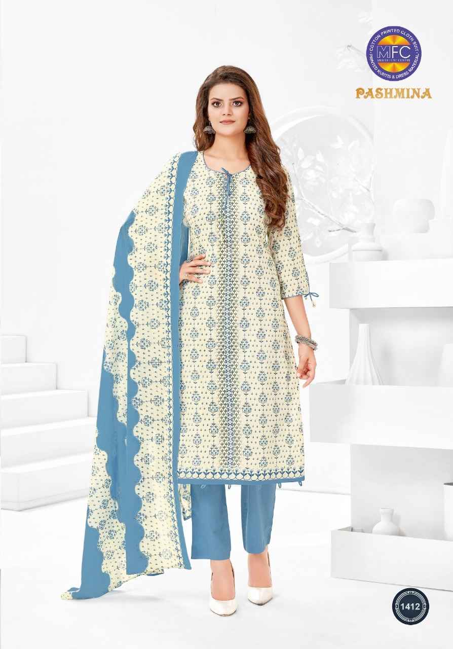 MFC PASHMINA VOL 14 COTTON PRINTED DESIGNER SUITS WHOLESALER SURAT