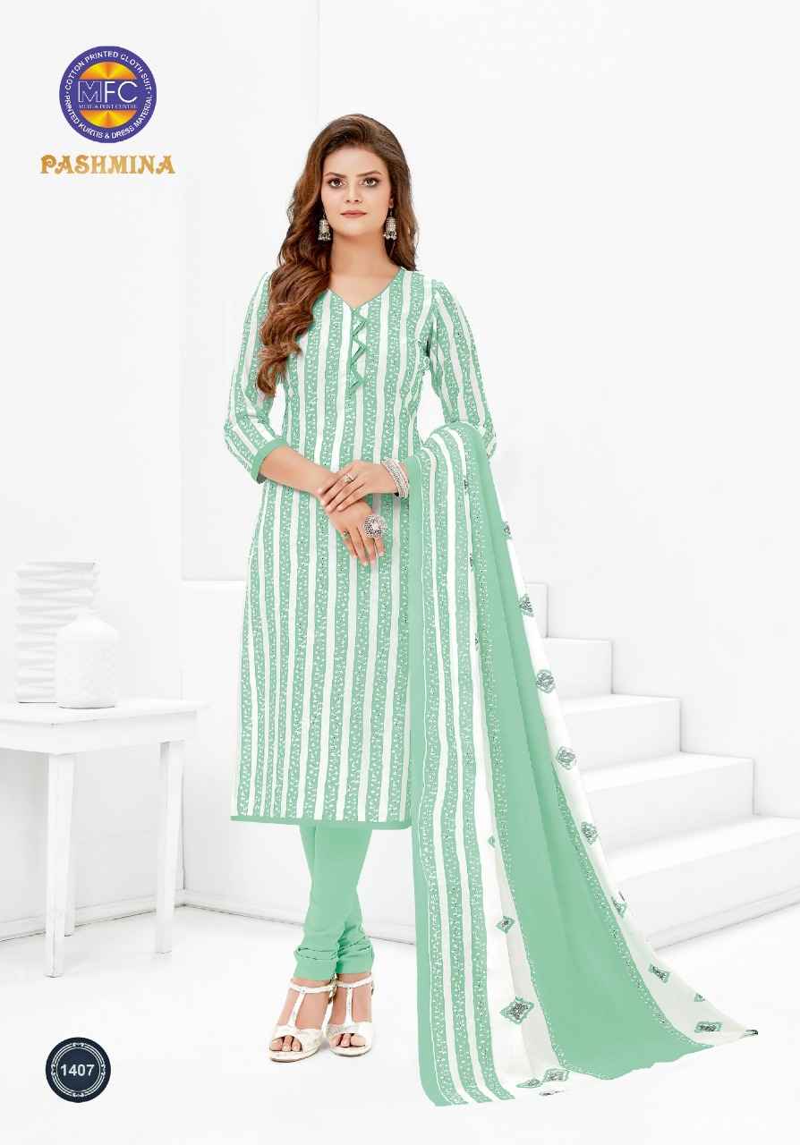 MFC PASHMINA VOL 14 COTTON PRINTED DESIGNER SUITS WHOLESALER SURAT