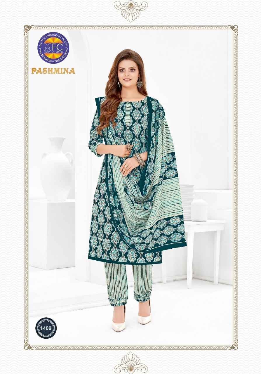 MFC PASHMINA VOL 14 COTTON PRINTED DESIGNER SUITS WHOLESALER SURAT