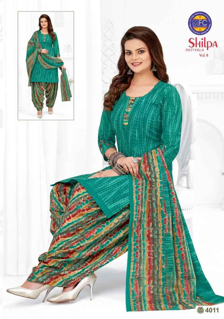 MFC SHILPA PATIYALA VOL 4 COTTON PRINTED SALWAR SUITS WHOLESALER SURAT