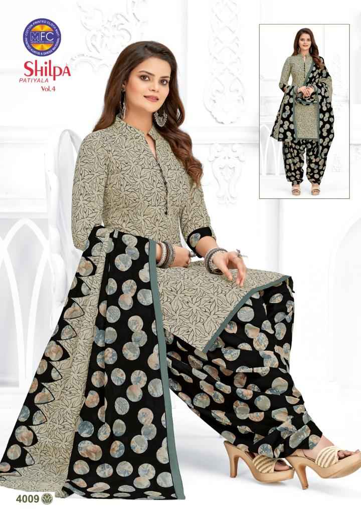 MFC SHILPA PATIYALA VOL 4 COTTON PRINTED SALWAR SUITS WHOLESALER SURAT