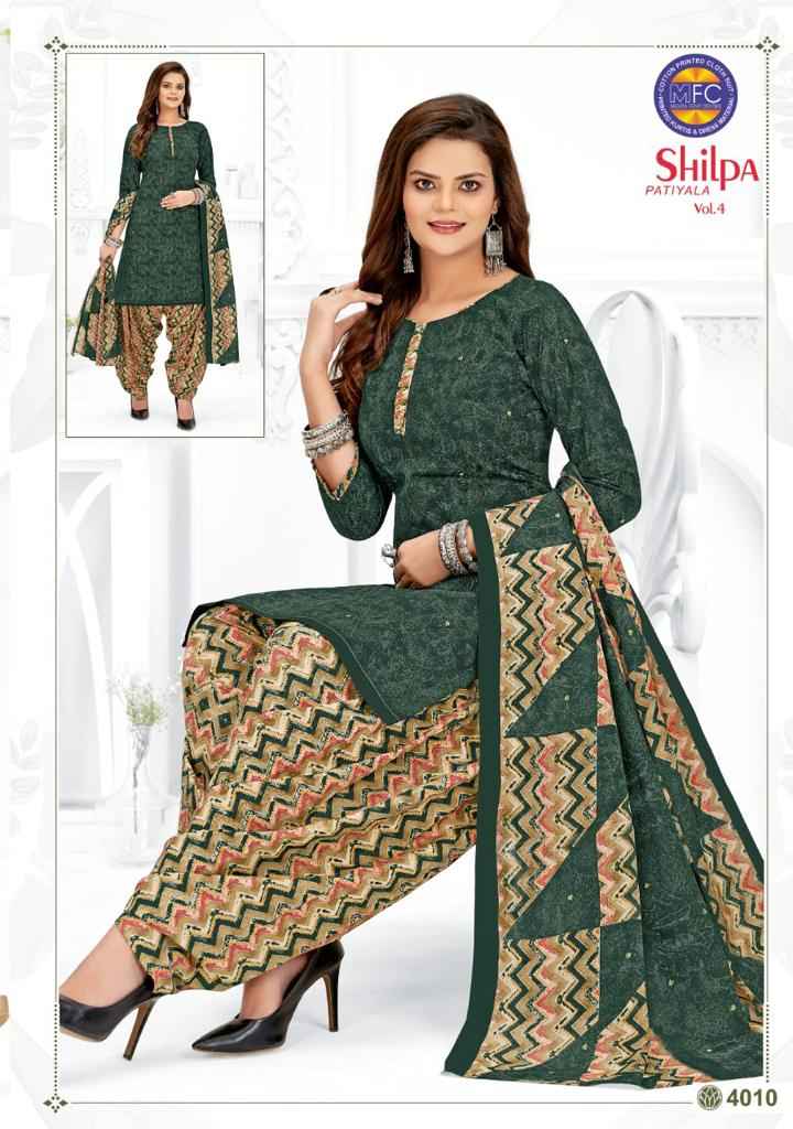 MFC SHILPA PATIYALA VOL 4 COTTON PRINTED SALWAR SUITS WHOLESALER SURAT