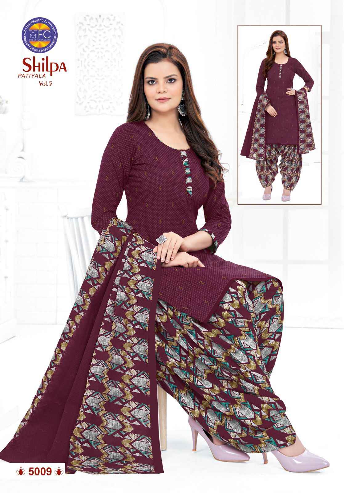 MFC SHILPA PATIYALA VOL 5 COTTON PRINTED SALWAR SUIT MATERIALS