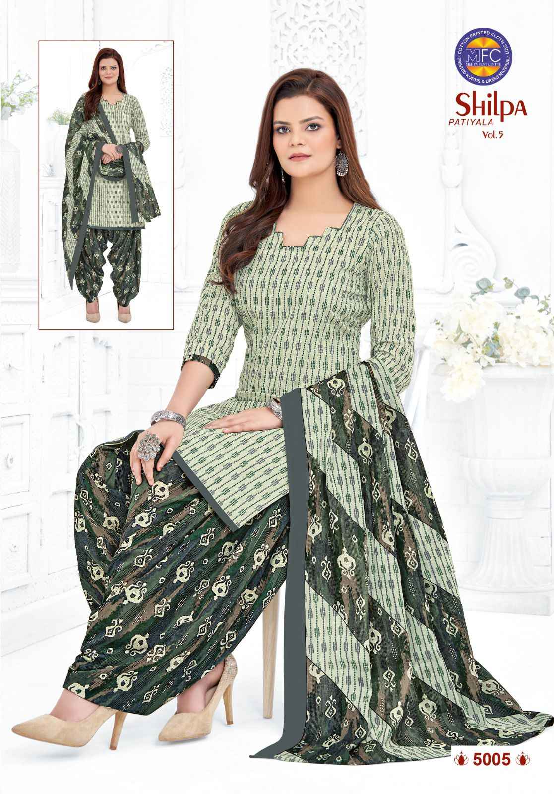 MFC SHILPA PATIYALA VOL 5 COTTON PRINTED SALWAR SUIT MATERIALS