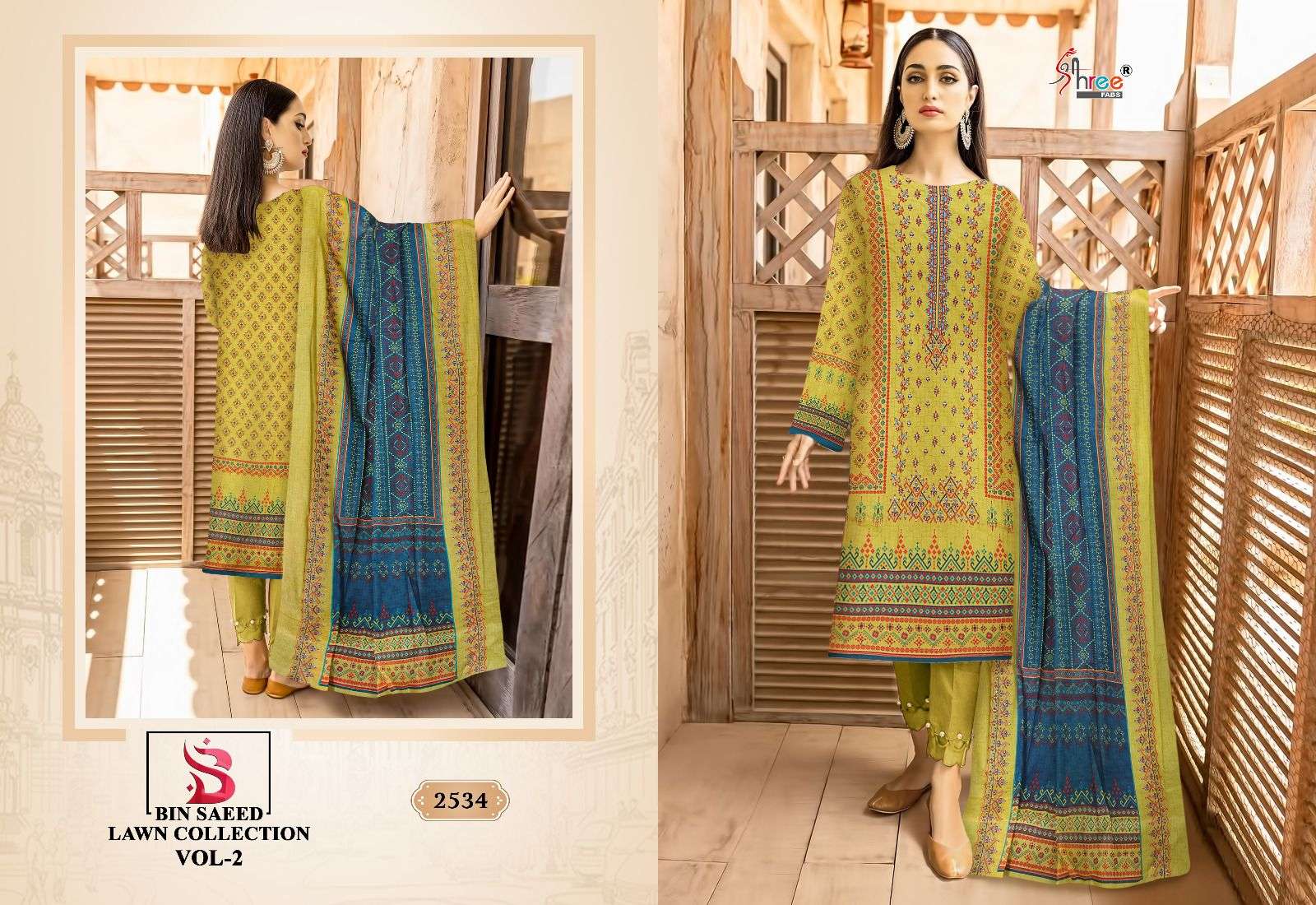 SHREE FABS BIN SAEED LAWN COLLECTION VOL-2 LAWN COTTON EMBROIDERY SUITS