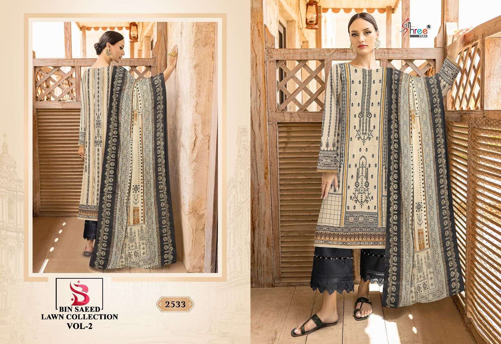 SHREE FABS BIN SAEED LAWN COLLECTION VOL-2 LAWN COTTON EMBROIDERY SUITS