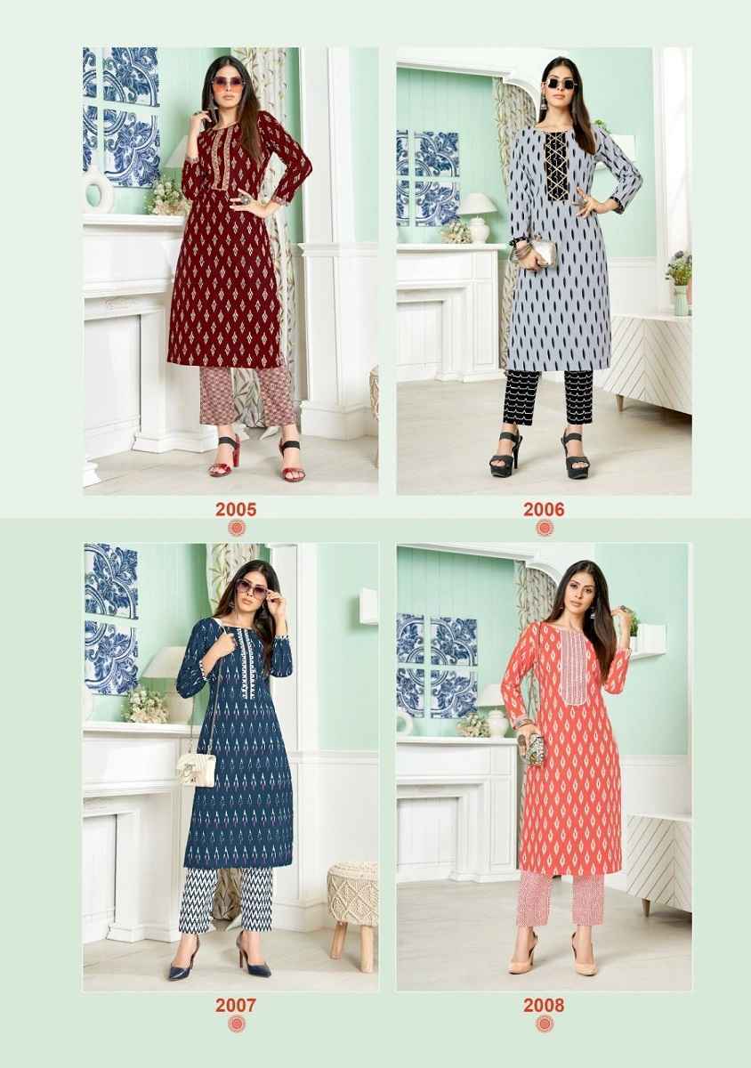 Balaji Cotton Ikkat Vol-2 Cotton Kurti With Pant 8 pcs Catalogue