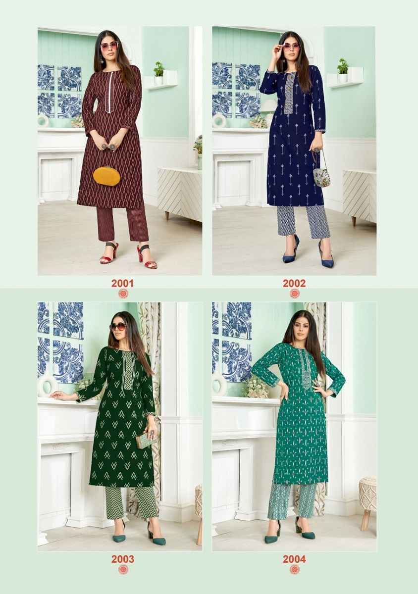 Balaji Cotton Ikkat Vol-2 Cotton Kurti With Pant 8 pcs Catalogue