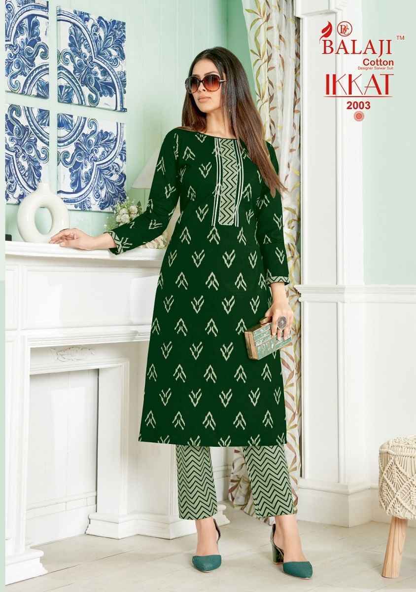 Balaji Cotton Ikkat Vol-2 Cotton Kurti With Pant 8 pcs Catalogue