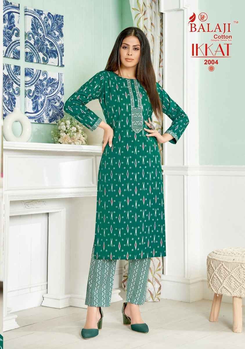 Balaji Cotton Ikkat Vol-2 Cotton Kurti With Pant 8 pcs Catalogue