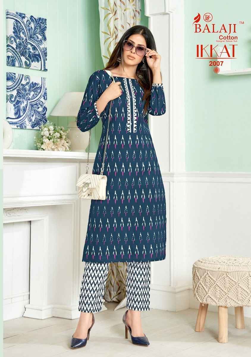 Balaji Cotton Ikkat Vol-2 Cotton Kurti With Pant 8 pcs Catalogue