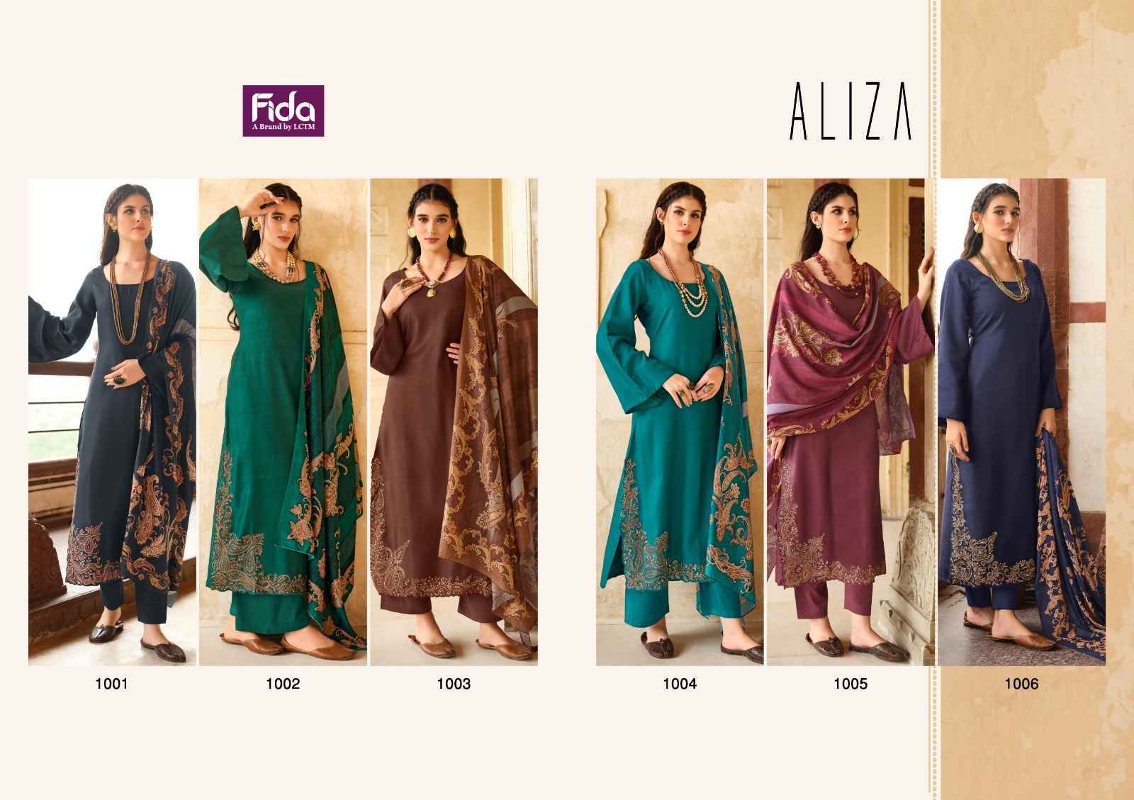 Fida Aliza Wool Dress Material 6 pcs Catalogue Wholesale Price