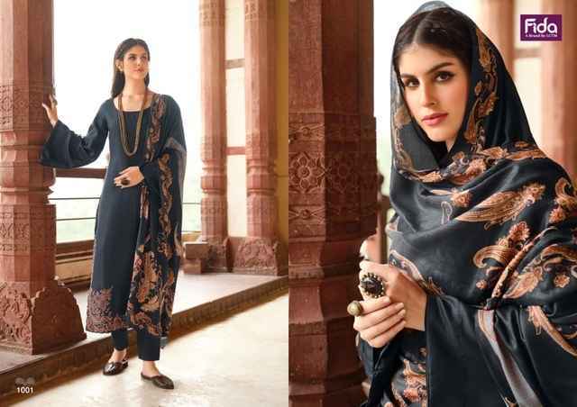 Fida Aliza Wool Dress Material 6 pcs Catalogue Wholesale Price