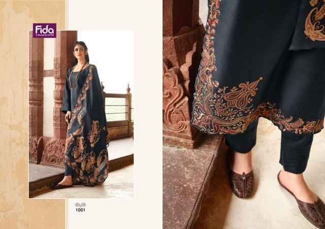 Fida Aliza Wool Dress Material 6 pcs Catalogue Wholesale Price