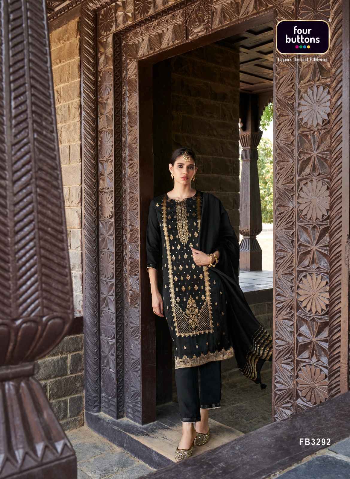 Four Buttons Royalty Vol-5 Readymade Jacquard Dress 6 pcs Catalogue