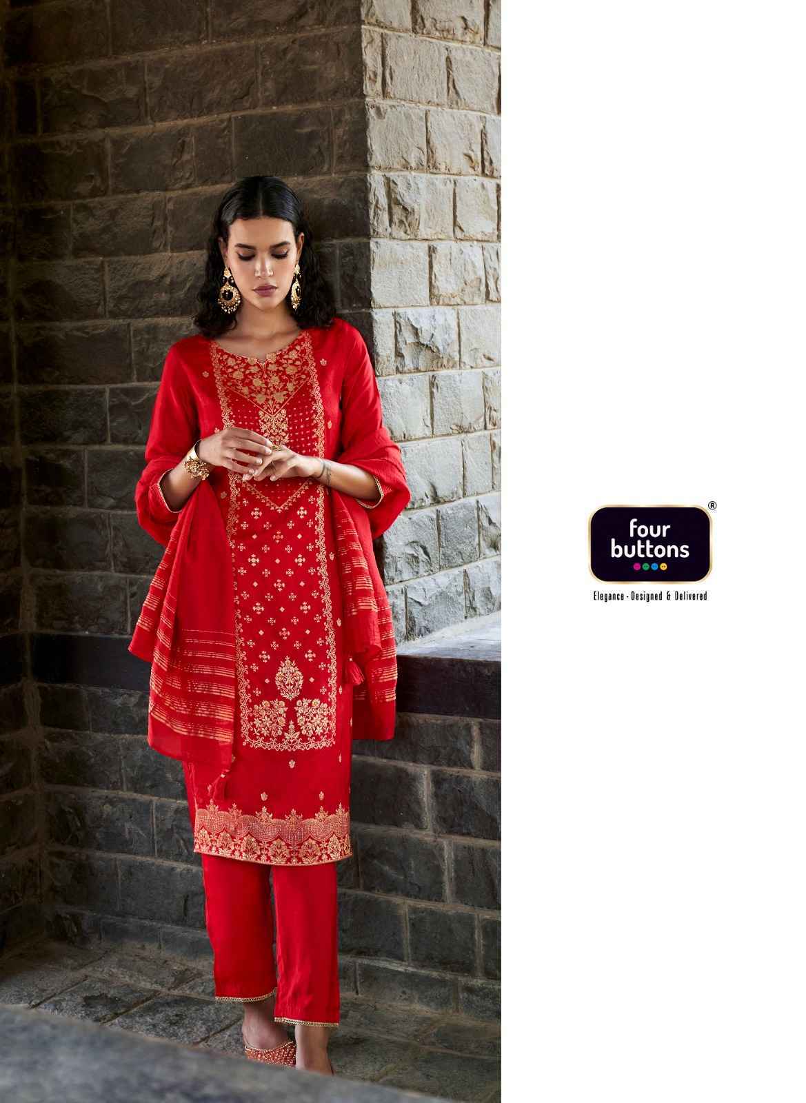 Four Buttons Royalty Vol-5 Readymade Jacquard Dress 6 pcs Catalogue