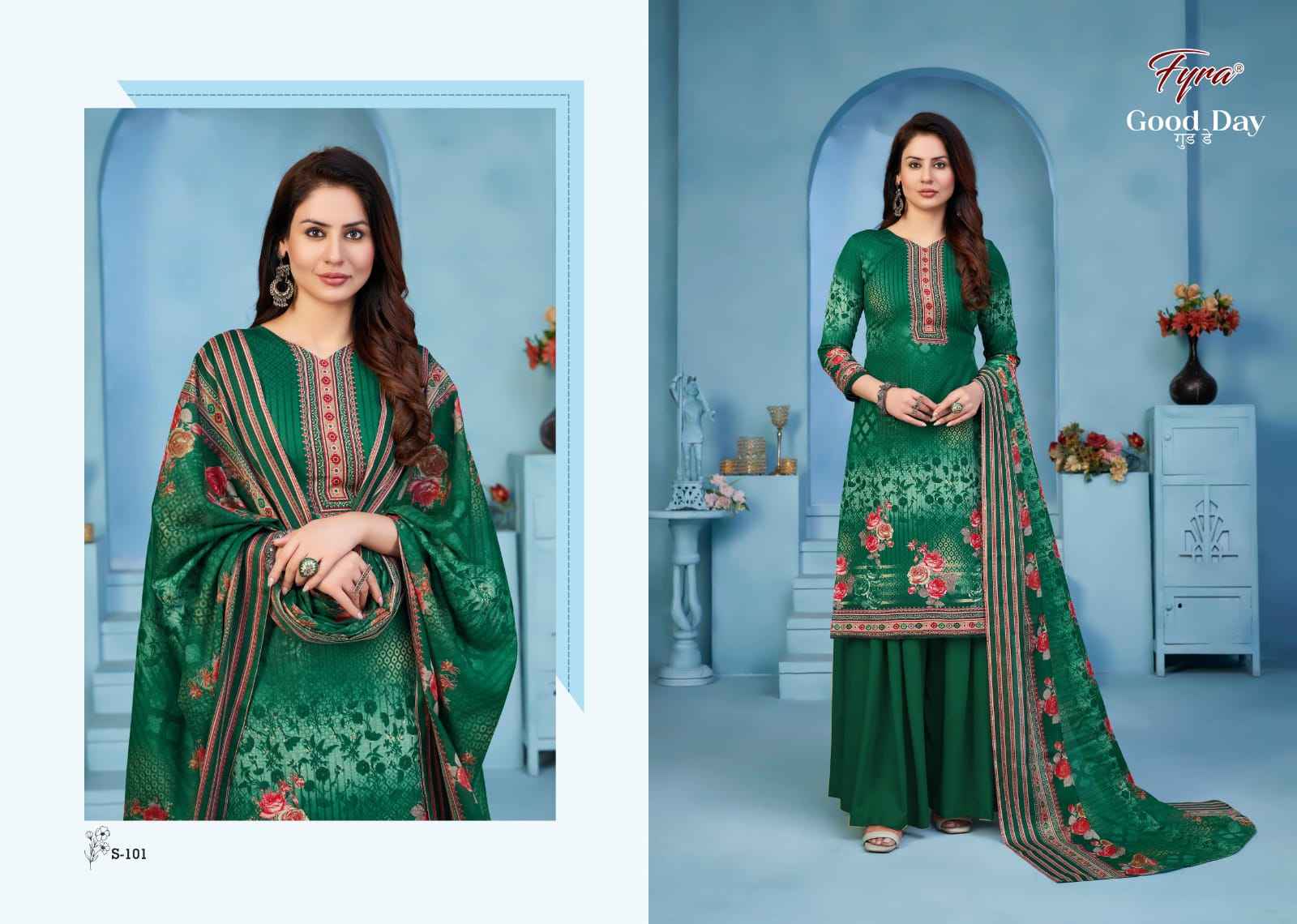FYRA DESIGNING HUB GOOD DAY VOL-6 COTTON DIGITAL PRINT WITH SWAROVSKI WORK SUITS