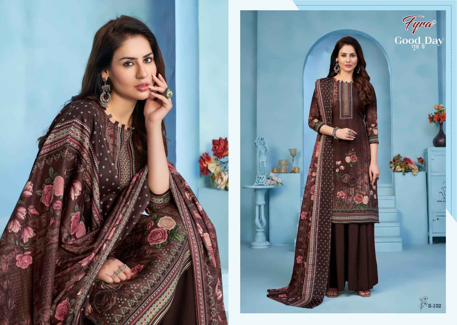 FYRA DESIGNING HUB GOOD DAY VOL-6 COTTON DIGITAL PRINT WITH SWAROVSKI WORK SUITS