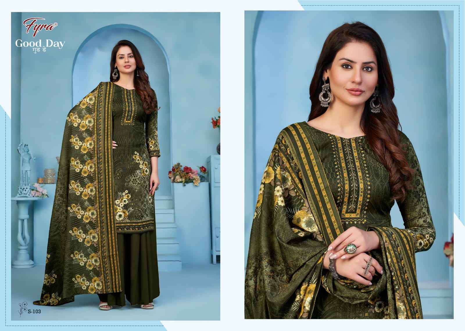 FYRA DESIGNING HUB GOOD DAY VOL-6 COTTON DIGITAL PRINT WITH SWAROVSKI WORK SUITS