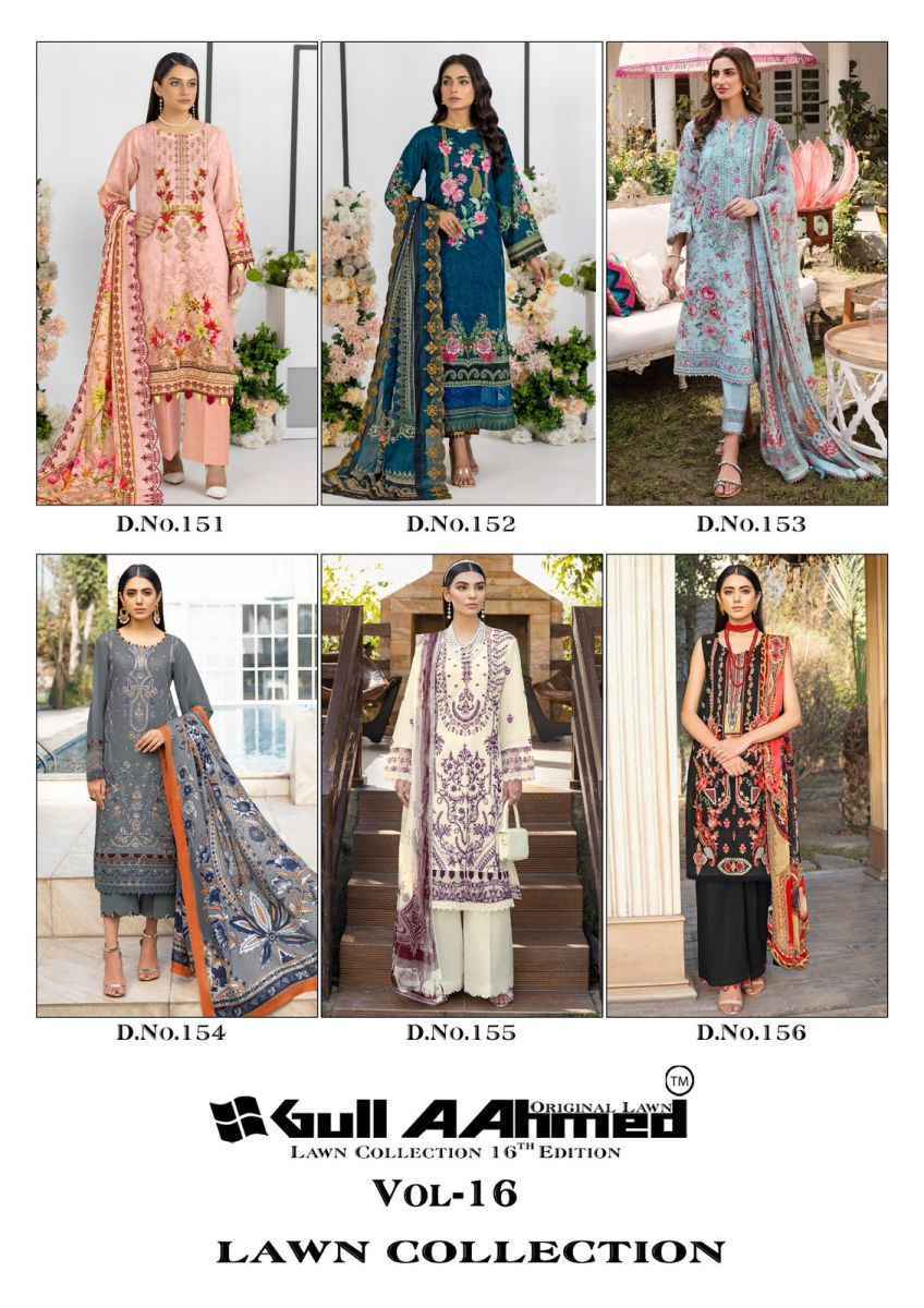 Gull Aahmed Lawn Collection Vol-16 Lawn Dress Material 6 pcs Catalogue