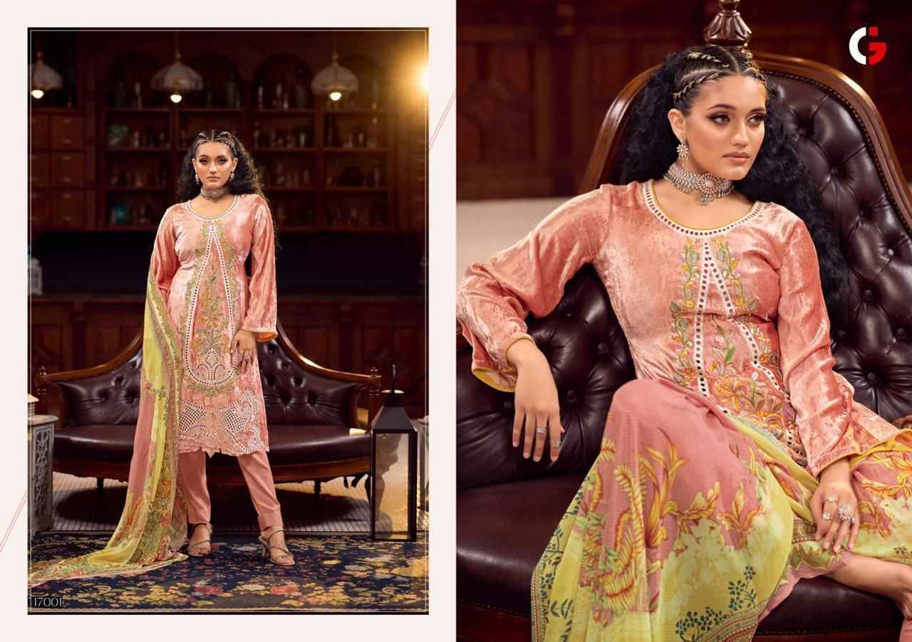 Gull Jee Mahnoor Viscose Velvet Dress Material 6 pcs Catalogue