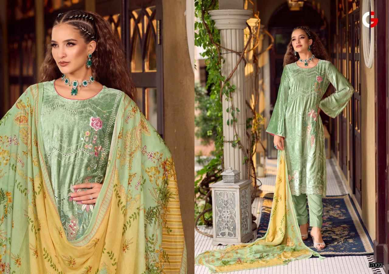 Gull Jee Mahnoor Viscose Velvet Dress Material 6 pcs Catalogue
