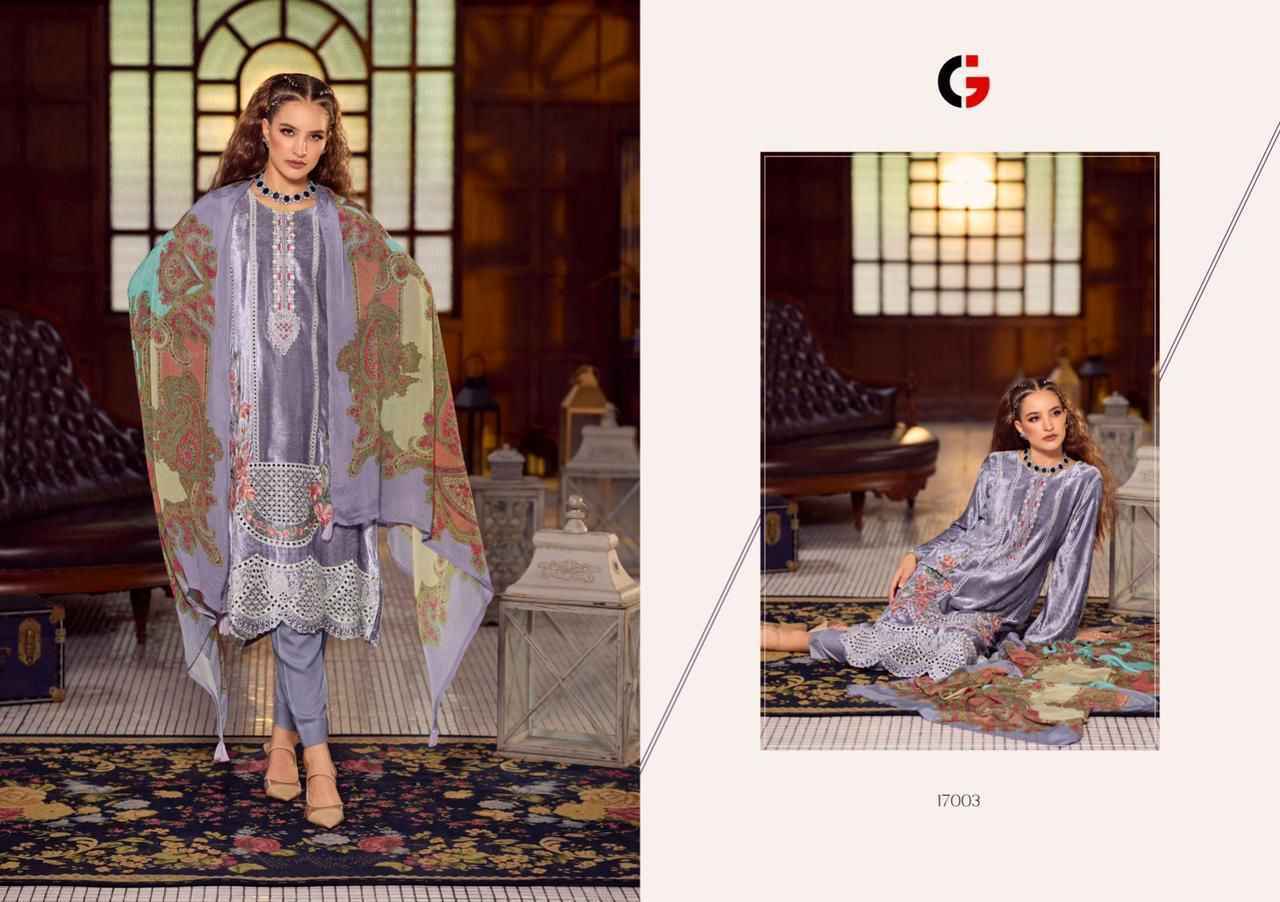 Gull Jee Mahnoor Viscose Velvet Dress Material 6 pcs Catalogue