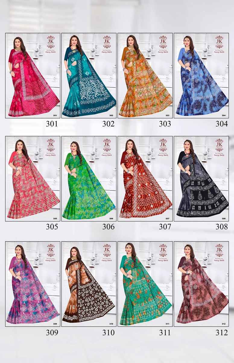 JK Batik Vol 3 Cotton Saree 12 pcs Catalogue