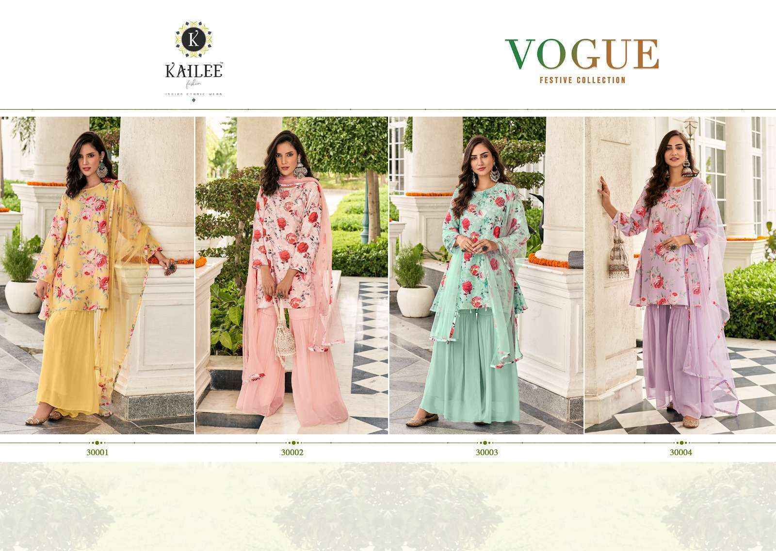 Kailee Fashion Vogue Readymade Cotton Dress 4 pcs Catalogue
