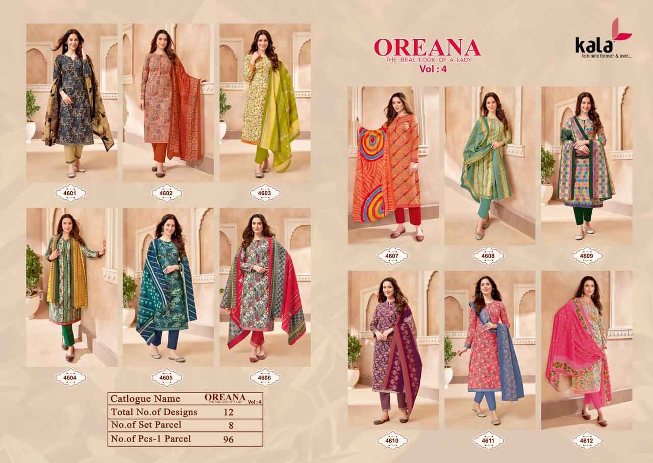 KALA FASHION OREANA VOL 4 COTTON PRINTED SALWAR SUITS 