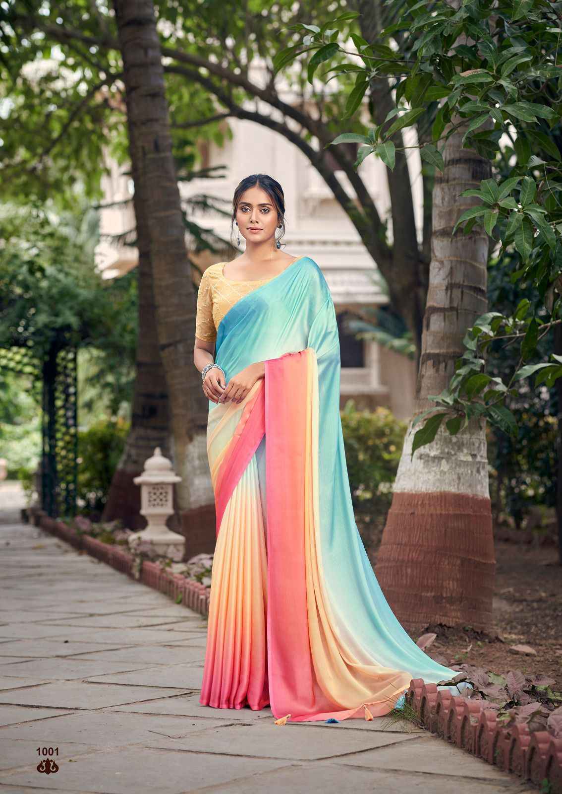 Kashvi Creation Eliza Satin Saree 8 pcs Catalogue Wholesale Price