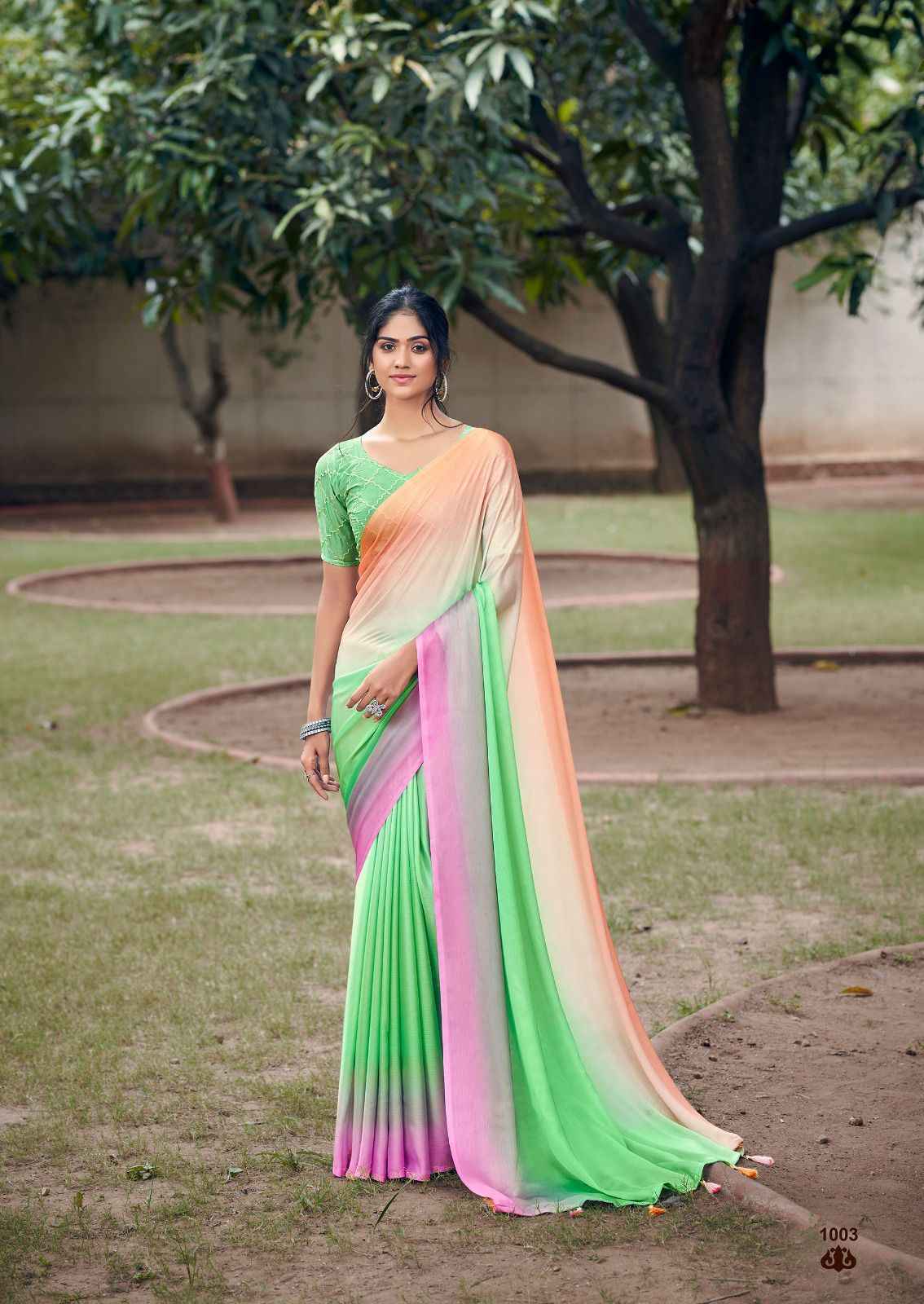 Kashvi Creation Eliza Satin Saree 8 pcs Catalogue Wholesale Price