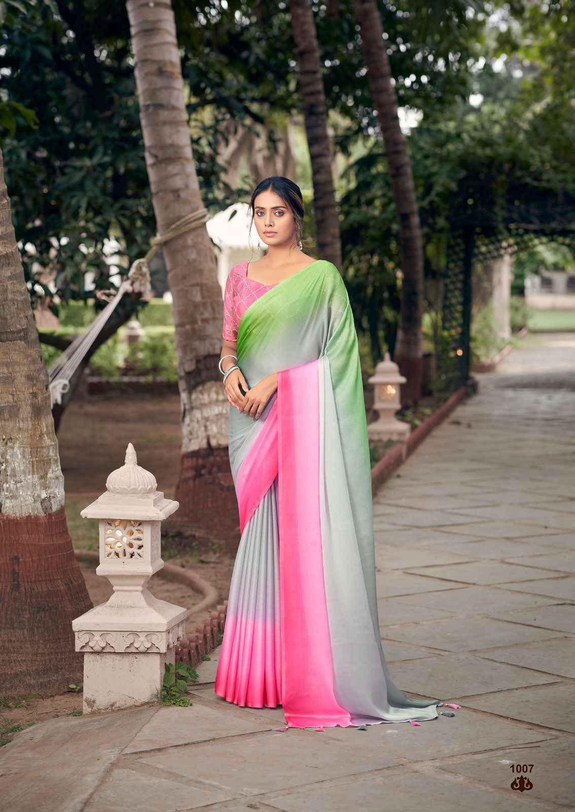Kashvi Creation Eliza Satin Saree 8 pcs Catalogue Wholesale Price