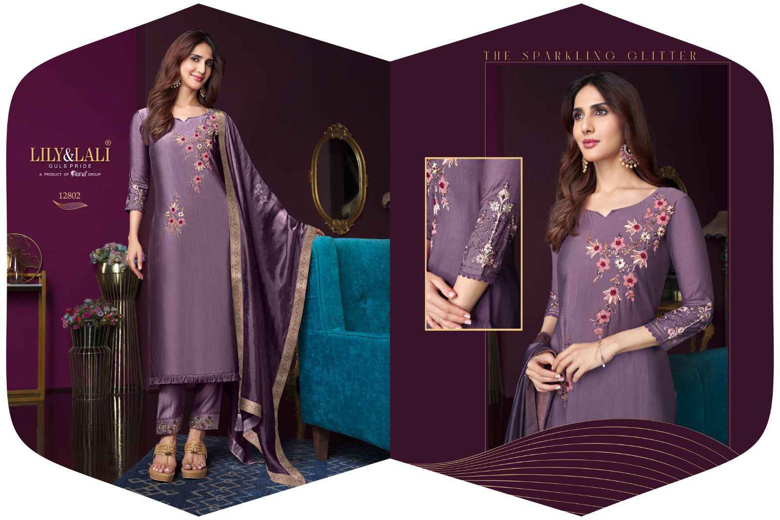 LILY AND LALI MODERN EASE VISCOSE WITH BEAUTIFUL HAND WORK DESIGNER KURTI WITH PANT AND DUPATTA