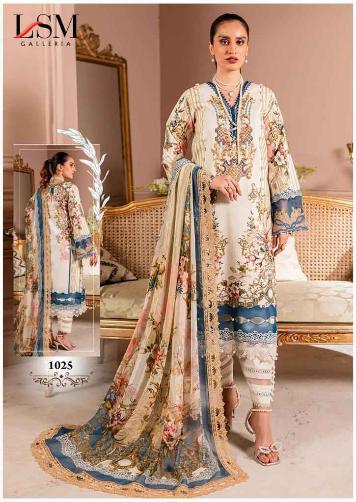 Lsm Galleria Parian Dream Vol-3 Lawn Cotton Dreass Material 6 pcs Catalogue