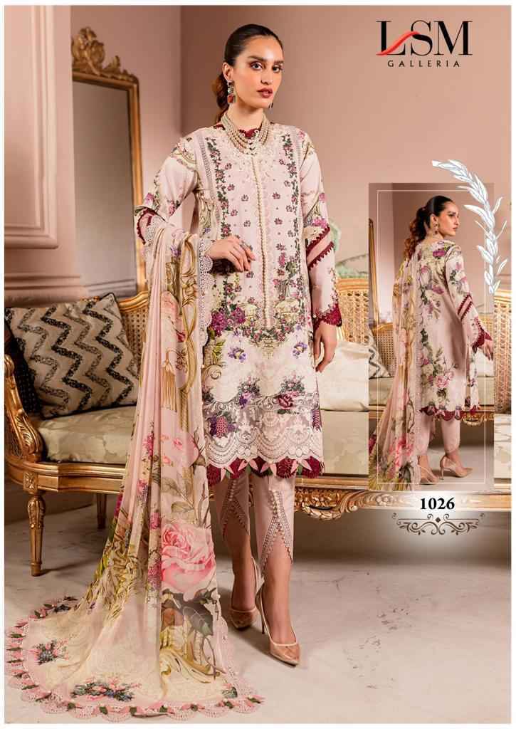 Lsm Galleria Parian Dream Vol-3 Lawn Cotton Dreass Material 6 pcs Catalogue
