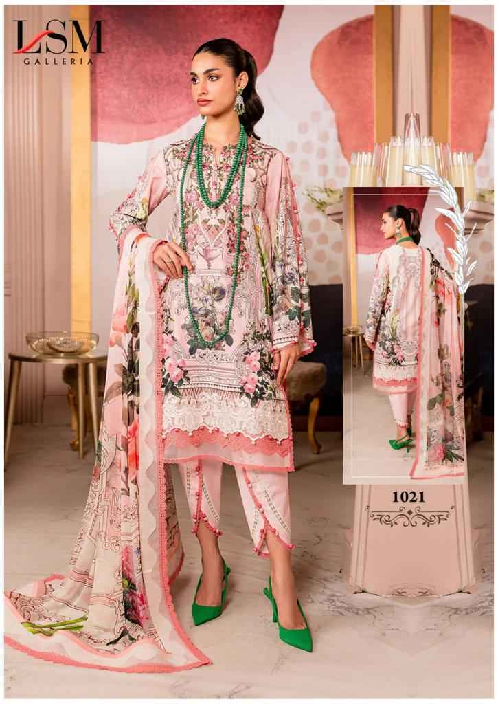 Lsm Galleria Parian Dream Vol-3 Lawn Cotton Dreass Material 6 pcs Catalogue