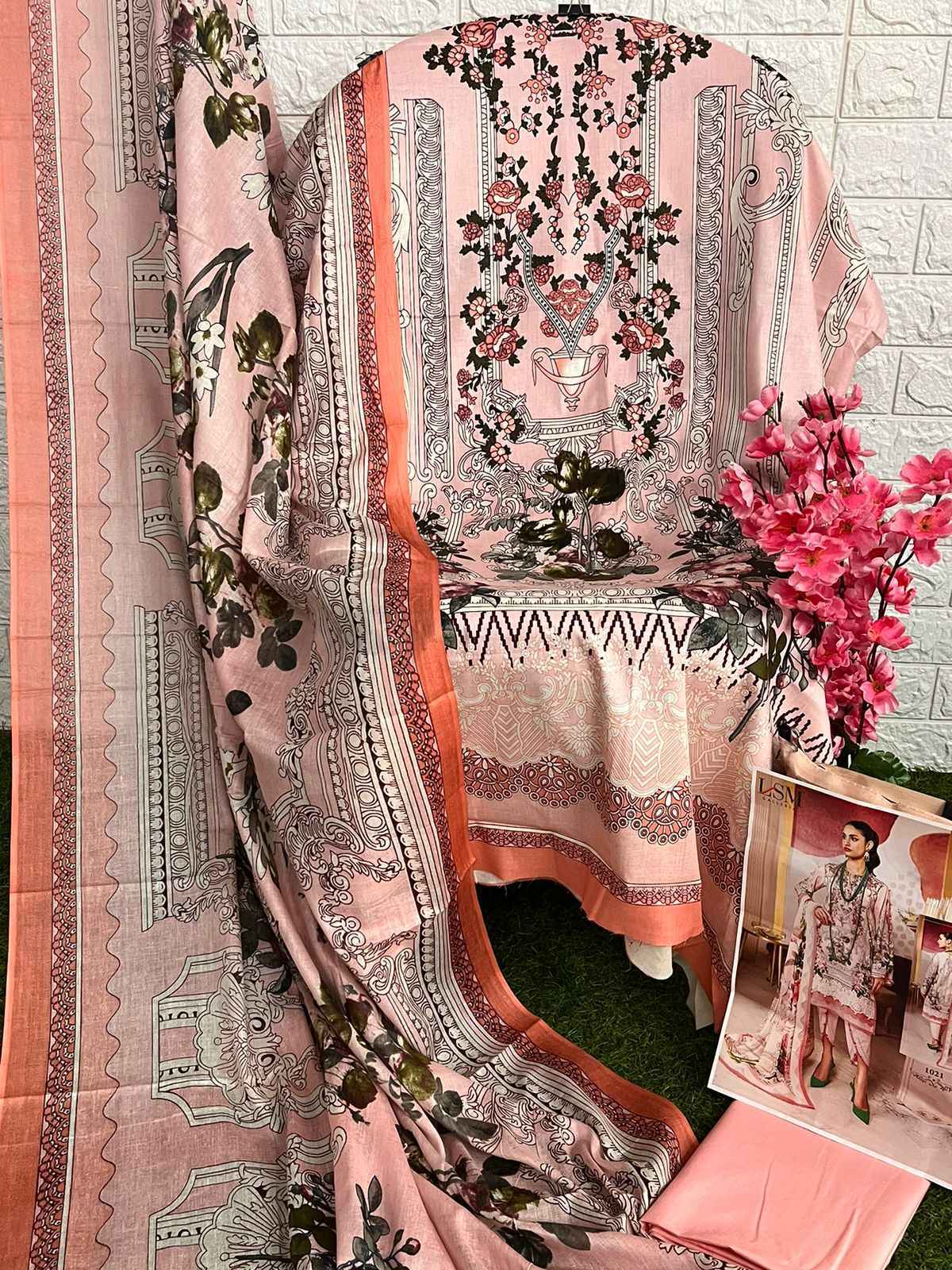 Lsm Galleria Parian Dream Vol-3 Lawn Cotton Dreass Material 6 pcs Catalogue