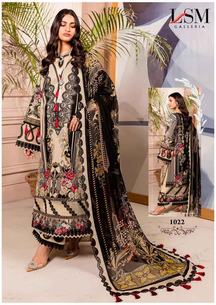 Lsm Galleria Parian Dream Vol-3 Lawn Cotton Dreass Material 6 pcs Catalogue