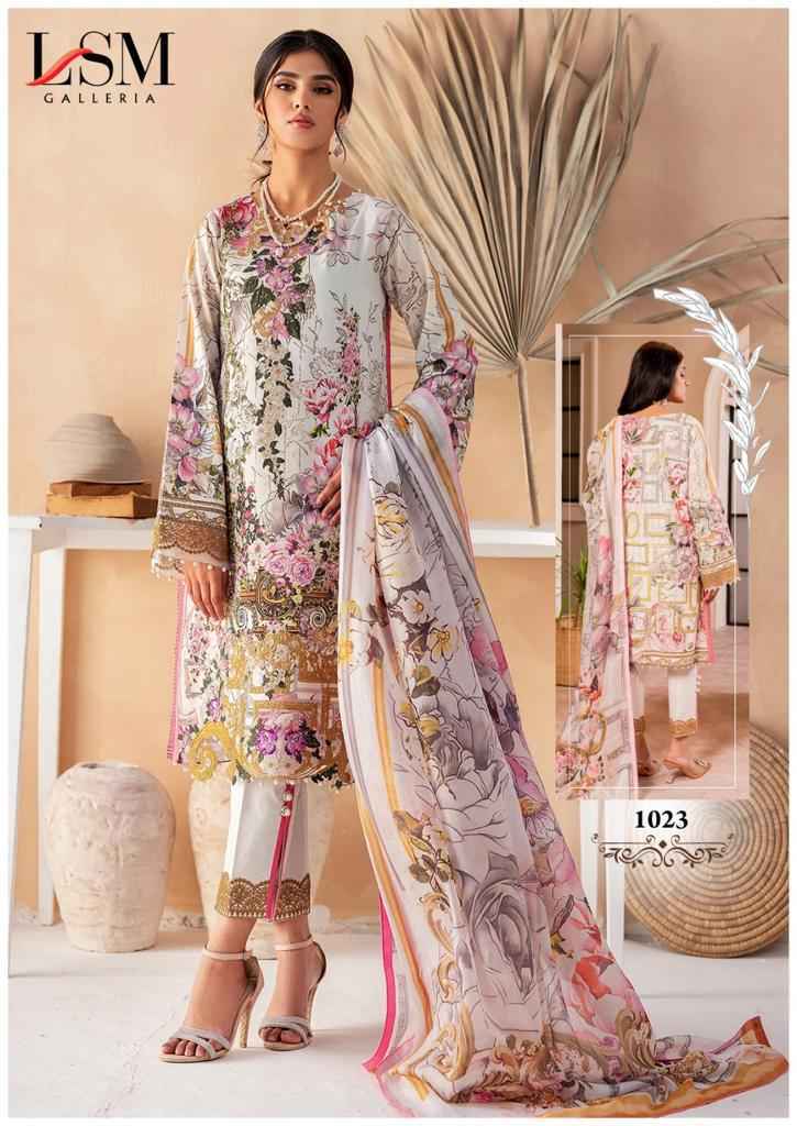 Lsm Galleria Parian Dream Vol-3 Lawn Cotton Dreass Material 6 pcs Catalogue